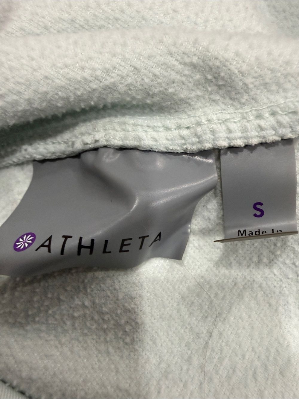 Athleta Sz Small Light Mint Hoodie Polyester Pullover Sweatshirt Kangaroo Pocket - Picture 7 of 14
